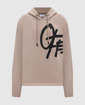 Off-White Бежеве худі з принтом логотипа 44MBB12MS26F008