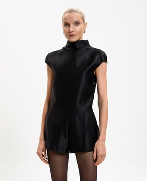 Tom Ford Чорний комбінезон із шовку з відкритою спиною TU0294FAX671