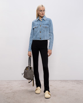 Balmain Блакитна укорочена джинсова куртка GF1TC215DG11