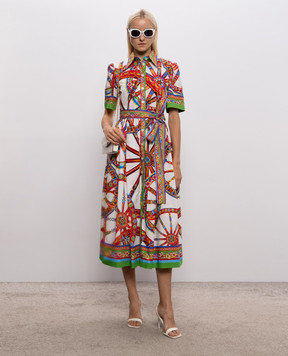 Dolce&Gabbana Белое платье-рубашка в принт F6JFNTGDDTF