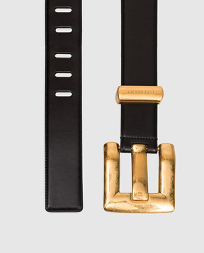 Balmain Чорний шкіряний ремінь Anthem GN1WJ192LSLX