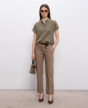 Brunello Cucinelli Коричневі штани з ланцюжком моніль M0F70P9169