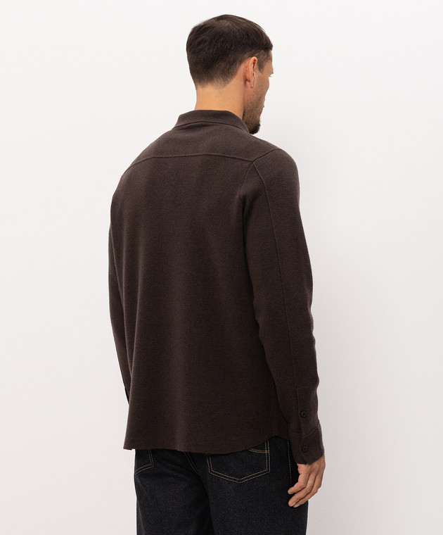 Peserico Коричневая рубашка из шерсти и кашемира R59599F1209470 изображение 4