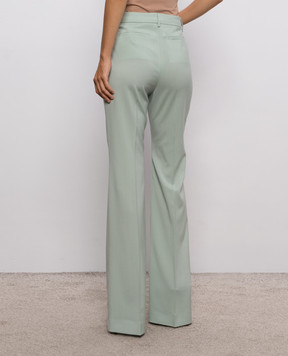 Max Mara Sportmax Зеленые брюки клеш HANGAR из шерсти SPXHANGAR