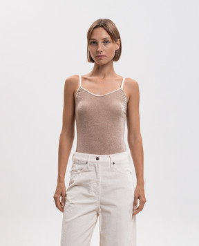 Momoni Бежевий топ Airelle з люрексом MOUN00356MO