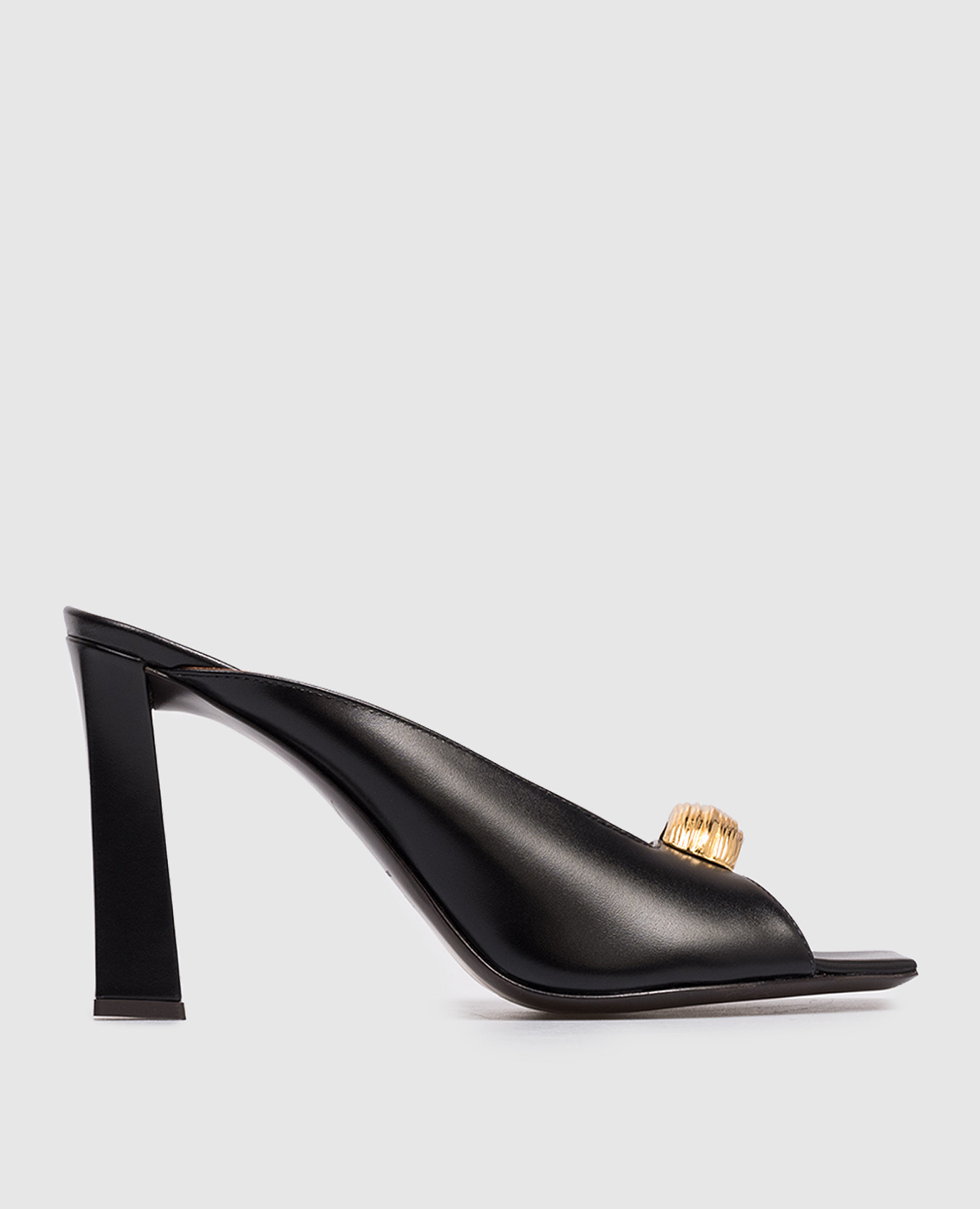 Черные кожаные мюли Mya