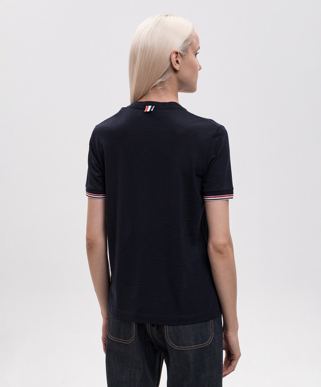 Thom Browne Синя футболка з вовни FJS232AJ0301 зображення 4