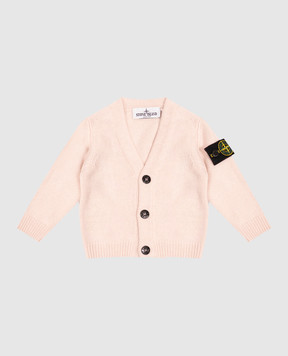 Stone Island Дитячий рожевий комплект з кардигана, шапки та пледу з вовною та кашеміром L2S16M200001S0M10
