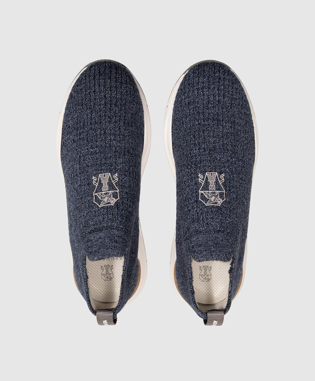 Brunello Cucinelli Дитячі сині кросівки з вовни BWOOL1F170 зображення 4