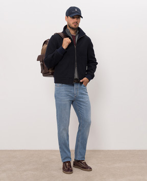 Brunello Cucinelli Голубые джинсы с вышивкой эмблемы M283PD3210