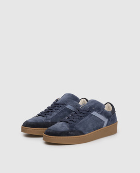 Canali Синие замшевые кроссовки с логотипом RB01269491214