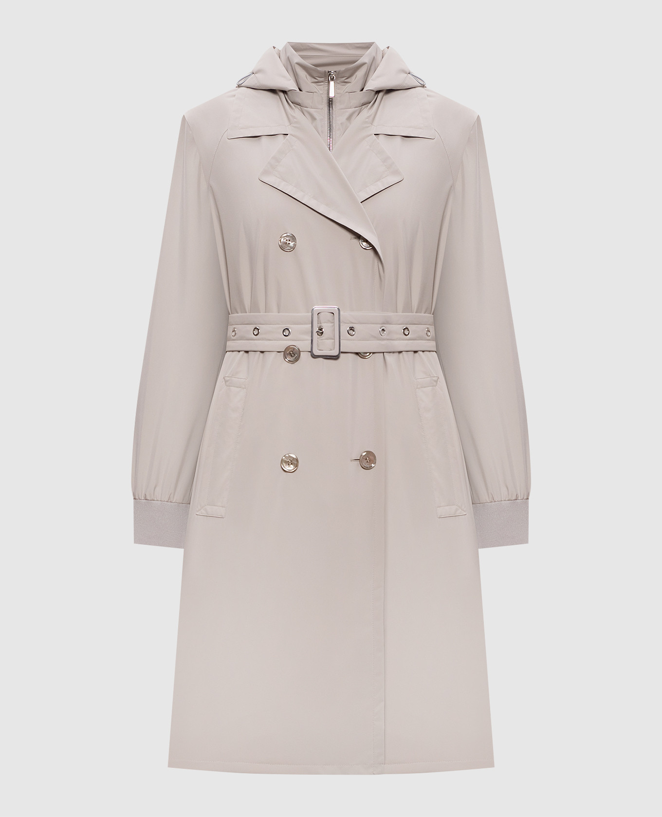 

Серый двубортный плащ CELESTIA, Плащи