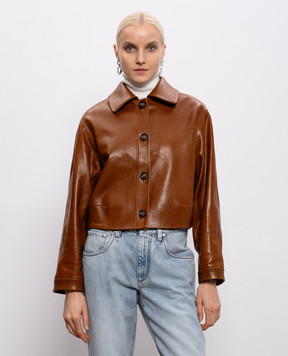 Babe Pay Pls Коричнева шкіряна куртка 2510ARIZONA