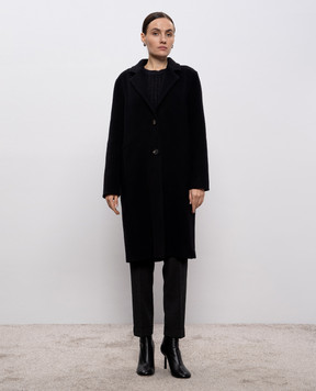Peserico Черное пальто с шерстью и кашемиром S20174E03195
