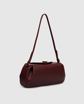 YUZEFI Бордова шкіряна сумка-багет Oyster OYSTERCLUTCH