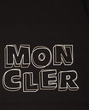 Moncler ENFANT Детская черная футболка с принтом логотипа L19548C0000689AFV1214