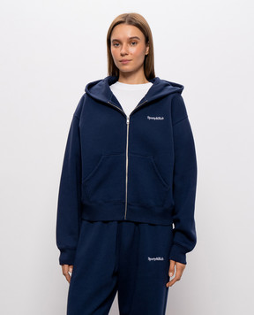 Sporty & Rich Синя утеплена спортивна куртка з вишивкою логотипа ST10284300BL106w