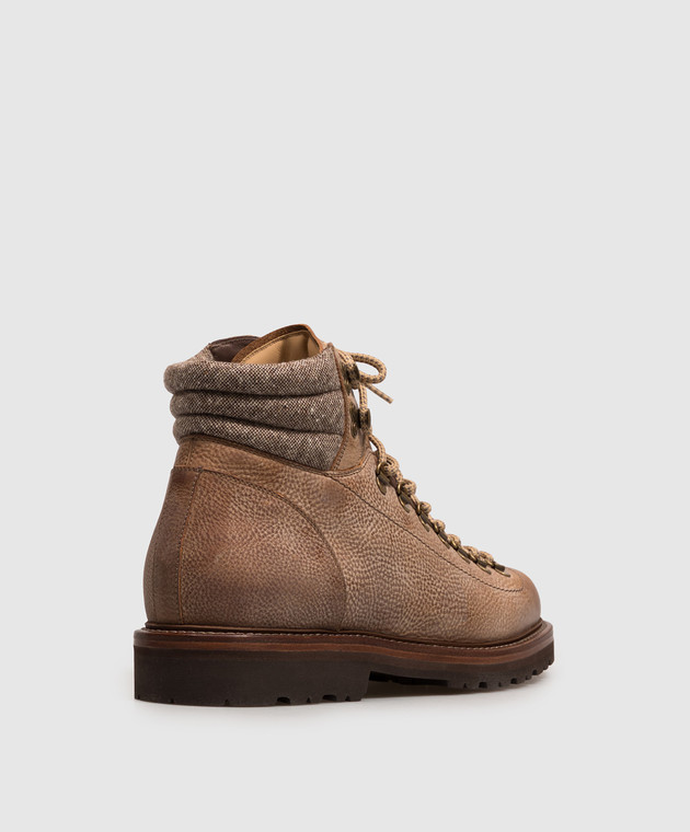 Brunello Cucinelli Коричневі шкіряні черевики MZURCCS890 зображення 3