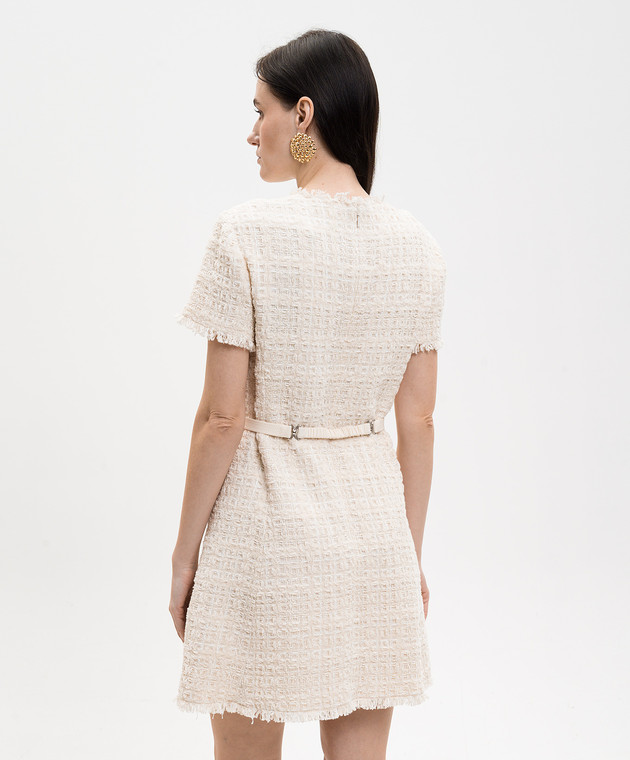 Versace Бежевое твидовое платье в клетку 10226181A16514 изображение 4