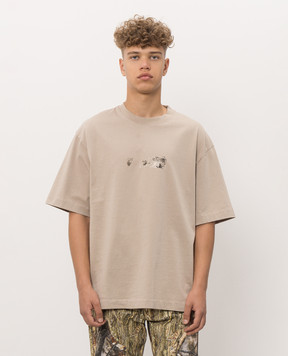 Off-White Бежева футболка Spices Arrow 44MAA120F26J00D