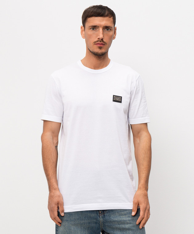 Dolce&Gabbana Біла футболка з патчем логотипа G8PT1TG7P1B зображення 3