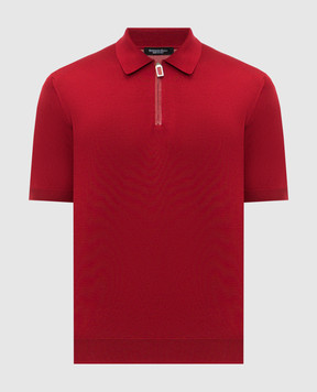 Stefano Ricci Червоне поло із шовку зі шкірою крокодила K616006Z41F26102