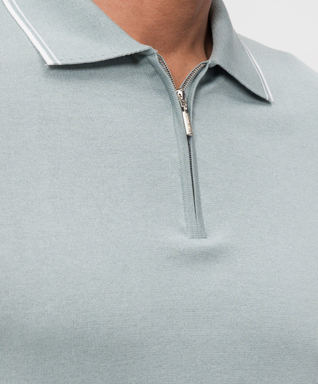 Castangia dal 1850 Зелене поло з шовком NCCA32MCE26 зображення 5