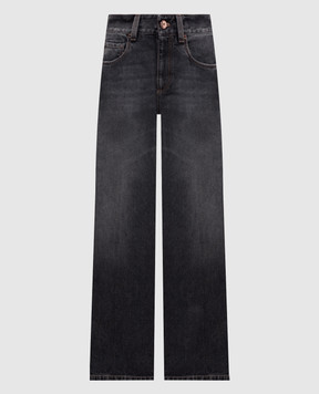 Brunello Cucinelli Черные джинсы клеш с эффектом потертости MA095P4045
