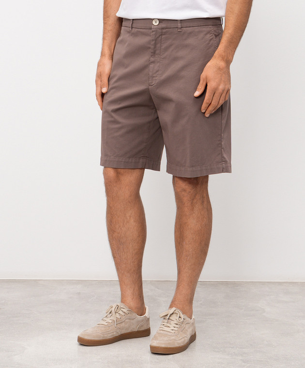 Brunello Cucinelli Коричневі шорти з бавовни M289LU0010 зображення 3