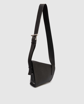 Alexander McQueen Черная кожаная сумка T-Bar с логотипом 8399881VDBF