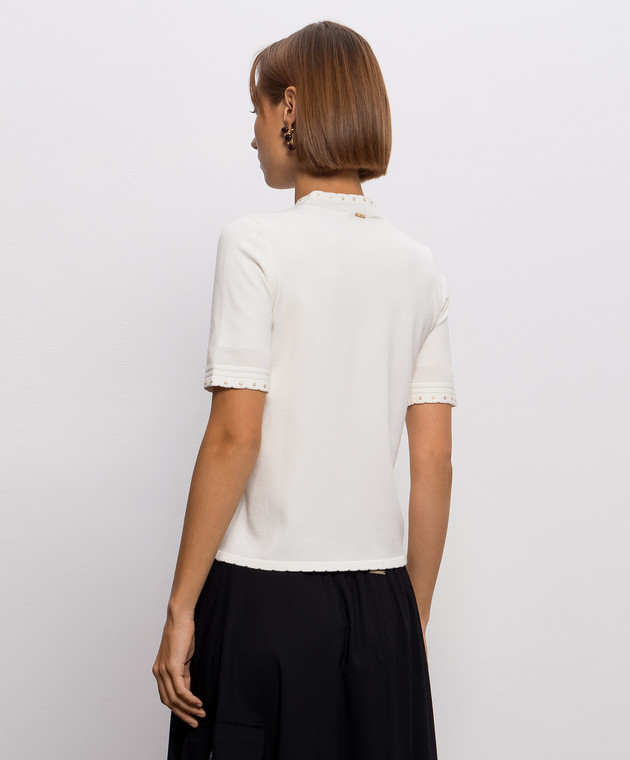 Twinset Топ цвета айвори с пластиной логотипа 262TP3097 изображение 4