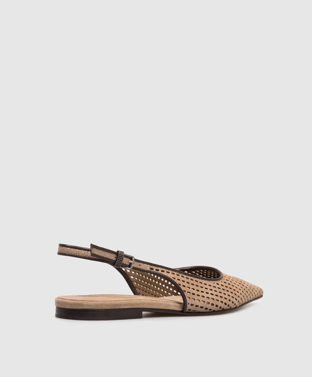 Brunello Cucinelli Коричневі замшеві слінгбеки MZDVC3179 зображення 3