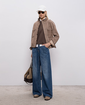 Brunello Cucinelli Коричневая замшевая куртка MPCAI7787