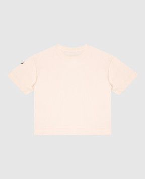 Moncler ENFANT Дитяча бежева футболка з принтом логотипа L29548C0002783907