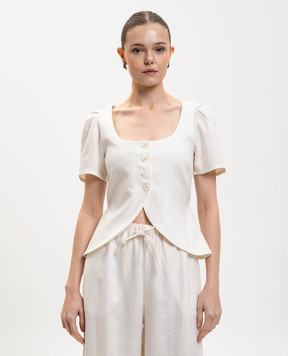 Faithfull Білий топ Audrey з льону FFC26WHT