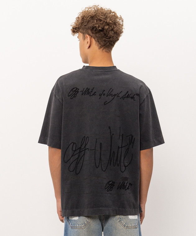 Off-White Сіра футболка Stroke 2 Arrow 44MAA120F26J00I зображення 4