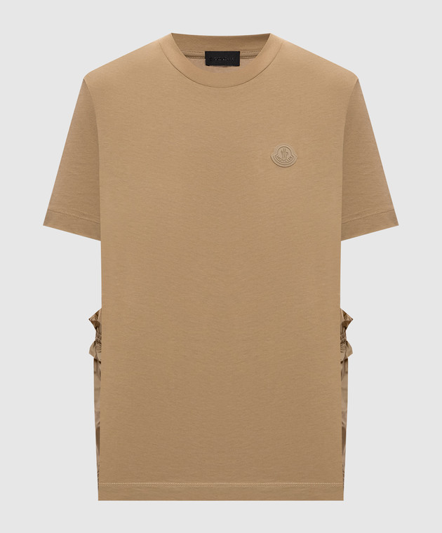 Moncler Коричнева футболка з нашивкою логотипа L20938C0000889B8Q