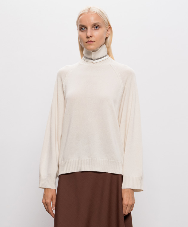 Brunello Cucinelli Свитер цвета айвори из кашемира M12747004 изображение 3