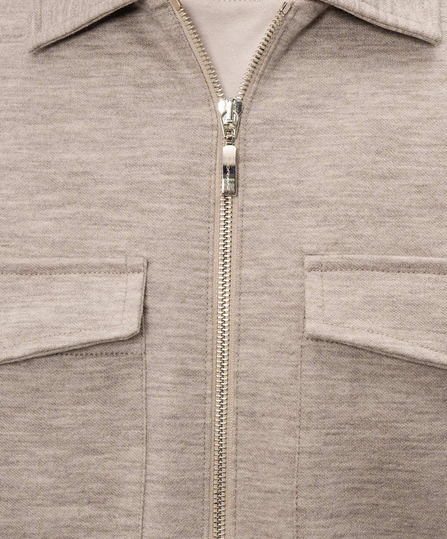 Doriani Cashmere Бежева сорочка з вовни на блискавці 876TJ3 зображення 5