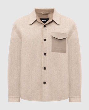 Mackage Бежева куртка EMMANUEL-HB з вовни в стилі сорочки EMMANUELHB