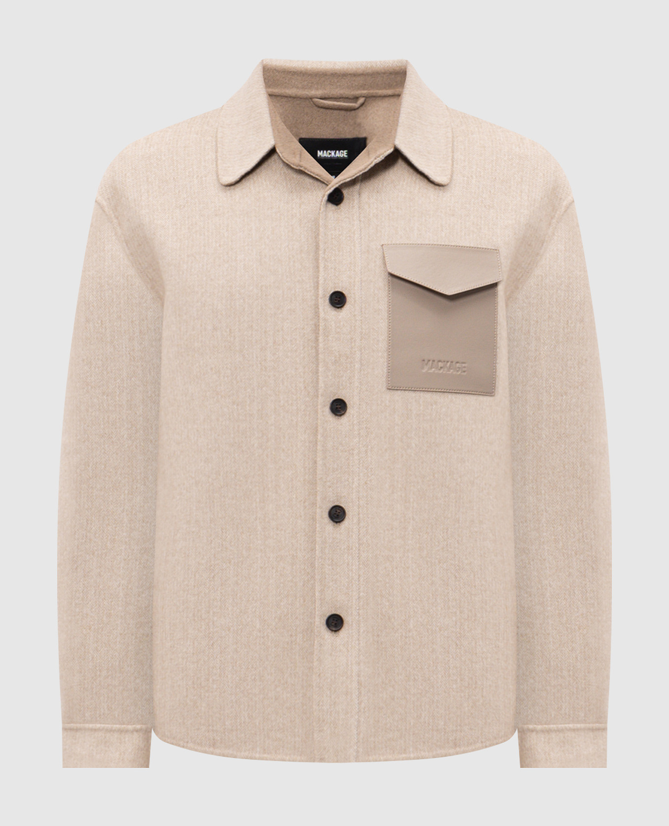 

Бежевая куртка EMMANUEL-HB из шерсти в стиле рубашки, Бежевый, Куртки