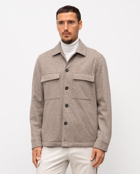 Peserico Бежева куртка з вовни в стилі сорочки R52255J002723