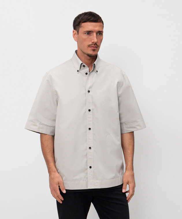 Bottega Veneta Серая рубашка с короткими рукавами 852469V6CV0 изображение 3