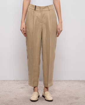Peserico Бежеві штани з льону A0404302606