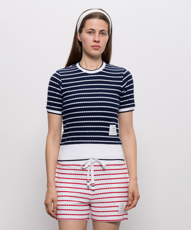 Thom Browne Синій топ в смужку FJS228AJ0268 зображення 2