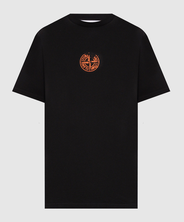 Stone Island Черная футболка с принтом логотип эмблемы L2S152100001S0533