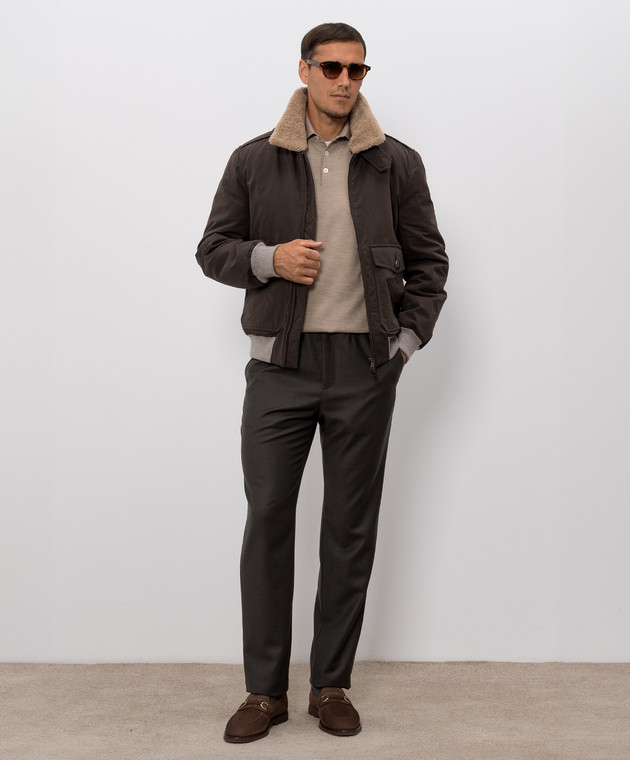 Brunello Cucinelli Бежевое поло из шерсти и кашемира M2400295 изображение 2
