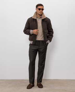 Brunello Cucinelli Бежеве поло з вовни та кашеміру M2400295