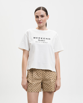 Max Mara Weekend Біла футболка SABATO з вишивкою логотипа WKDSABATO