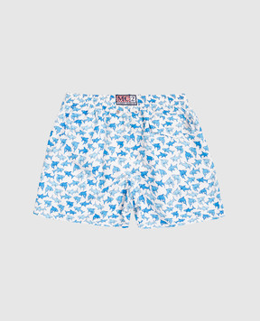 MC2 SAINT BARTH Дитячі білі шорти для плавання Jean Lighting з принтом JEA000402228L